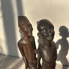 Wooden Tribal Style Statue     15    African Folk Art Decor     2 Human Figures