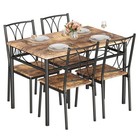 5-piece Indoor Modern Rectangular Table With 4 Chairs For Kitchen Dinette Dining