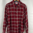 Wrangler Flannel Red  Black   And White 100  Cotton Plaid Casual Shirt Size Xl