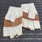 Vintage Pmi Leather Half-finger Gloves Size Medium Rappel Belaying Climbing