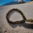 Antique Rare Translucent Jade Buddha Tibetan 18 Prayer Beads Mala Hand Carved