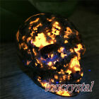 A  Natural Yooperlite Skull Carved Quartz Crystal Skull Reiki Healing Gift 1pc