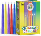 Dripless Rainbow Hanukkah Candles - 1-pack Standard Size  44 Count Assortment
