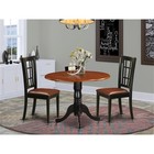 East West Furniture Dublin 3-piece Wood Dining Table Set In Black And Cherry