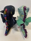 Ty Beanie Boos Anora  Cinder  The Dragon  6  Wings Plush  Lot Of 2 Green Black