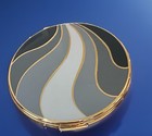 Vintage Stratton England Compact And Matching Lipstick Mirror Grey 635   590g