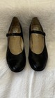 Menkes Amaya Flamenco Shoes Black Leather  Size 11 C Size 3 Heels Made In Spain 