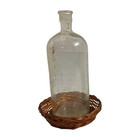 Vintage Large Apothecary Medicine Bottle     Unique Hand Blown Clear Glass Lab Jar