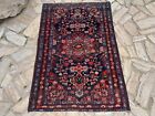 Turkish Blue Antique Carpet 3x5 Persian Style Wool Rare Rug For Home Decor