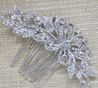 Silver Tone Hair Comb Bridal Wedding Crystal Rhinestone Hair Accessories 050914