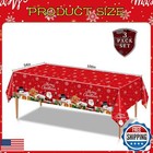 Baolaiballoon 3 Pcs Christmas Tablecloth Disposable Plastic Table Cover Recta