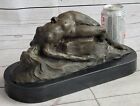 Hot Cast Signed Original Nude Female Bronze Sculpture Marble Base Statue Figure 
