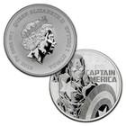 2019 Tuvalu Marvel Series    Captain America    1 Oz  999 Silver Coin W  Capsule