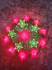 Vintage Lighted Christmas Tree Topper Poinsettia Red Green 16 Lights