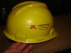 Msa V-gard Yellow Hard Hat Univ  Of Minnesota Gophers Size Medium 