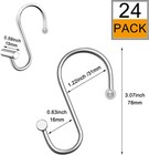Shower Curtain Hooks Rings set Of 24 Rustproof Metal Shower Hooks For Shower    