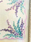 Vintage Framed Silk Scarf Art  Shabby Chic Floral Wall Hanging