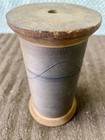 Antique Industrial 6-1 2 Inch Wooden Textile Spool W  Thread