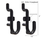 Jucoan 200 Pack J-shaped Pegboard Hooks  Black Plastic Peg Hooks For 1 4 Inch Pe