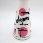 Jergens Lotion Milk Glass Pump Bottle 8 Oz Mcm Pink Black Collectible Jar Vtg