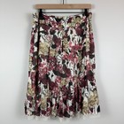 Apostrophe Skirt Women 4 White Multi Floral Chiffon Lined Ruffle Cottagecore Y2k