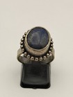 Ancient Vintage Victorian Sterling Silver Ring Engraved Onyx Stone Size 7