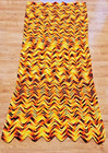 Mcm 70 s Granny Afghan Crochet Large Blanket 64    X 67  Chevron Orange Yellow Vtg