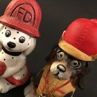 Fire Chief Dog Bank Figurines Set Of 2 Dalmatian Dog Jasco Fire Department