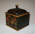 Old Antique Vtg 19th C 1800s Hand Painted Folk Art Spice Tin Box Distlefink Bird