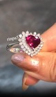 Heart Engagement Wear Burmese Syn Pink Ruby Ring Jewelry For Women s Real 925 Ss