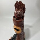 Vintage  Reproduction Mechanical Cast Iron Coin Bank Teddy   The Bear Hunter