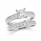 1 20ct Diamond Engagement Ring Set 14k White Gold 2 95ctw Princess Cut Size 6 5