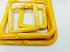Vintage Marbella Yellow Marbled Lucite Squares Lot Of 5 - Groovy Craft Handles