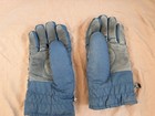 Men s Xl Blue gray Insulated Lined Winter Gloves Leather Trim Wrist Skiing