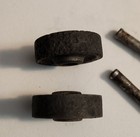 Two Original Vtg ant Singer Treadle Sewing Machine Base Metal Wheels W pins