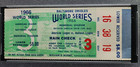 1966 World Series Game 3 Ticket Dodgers Vs Orioles 1st Home Ws Game Psa 6