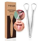 2x Tongue Scraper Cleaner Stainless Steel Dental Fresh Breath Cleaning Oral Care