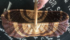 Vtg Lg 2-tone Willow Buttocks Flower Gathering Egg Wicker Basket English Cottage