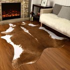 Western Decor Faux Fur Cowhide Rug 4 6 X 5 2 Feet Premium Animal Skin Cow Hide