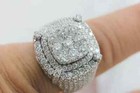 4 Ct Round Cut Moissanite Men s Cluster Engagement Ring Real 925 Sterling Silver