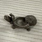 Vintage 1998 Oaw Pewter Turtle Tooth Holder Trinket Dish Removable Shell 1 5   