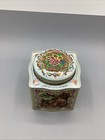 Nos Beautiful Vintage Daher Biscuit Tin Blue Floral Square English Couple