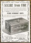 Antique Fire Proof Document Box Victor Safe lock Co  Cincinnati oh 1901 Print Ad
