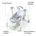 Ingenuity Convertme 2-in-1 Compact Portable Automatic Baby Swing   Infant Seat 