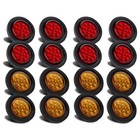 Partswcgg 2 5  Inch Round Led Trailer Marker Lights 13 Led Reflectors 12v - 8
