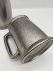 Vintage Pewter Style Metal Tankards Set Of 2 Mismatched Tavern Beer Mugs