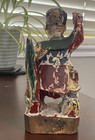 Vintage Chinese Wood Hand Carved Warrior On Lion And or Dragon 