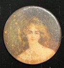 Antique Celluloid Pocket Mirror Beautiful Lady Hollywood Actress