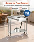 Vevor Stainless Steel Utility Sink With Wheels Single Bowl 39 4 X 19 7 X 41 5 In