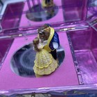 Vintage Disney Beauty And The Beast Musical Jewelry Box Pink Tin 1991 Dancing 